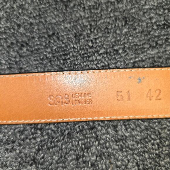 SAS Red-Brown Genuine Leather Belt 51 42 - Picture 5 of 7